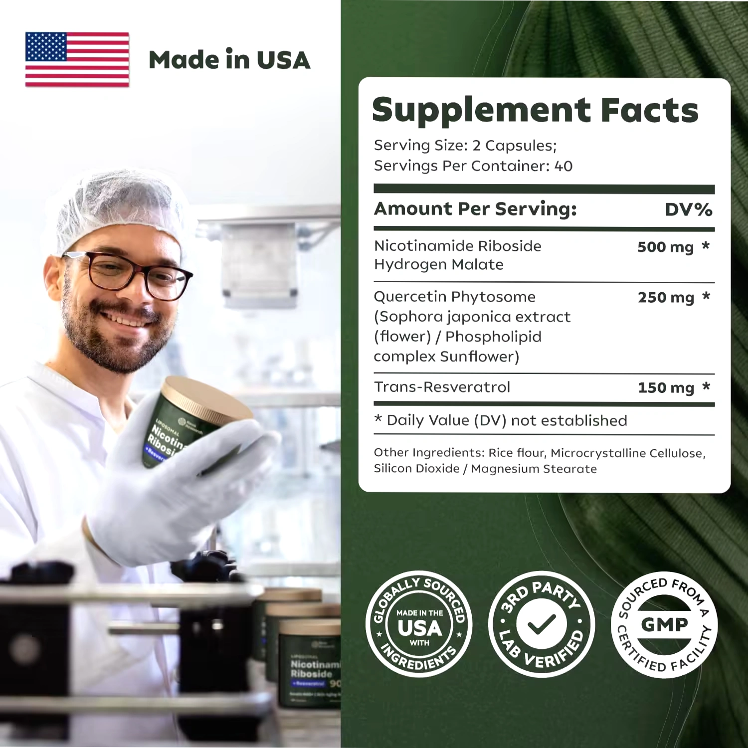 Reus Research NR900 - NAD+ Supplement for Skin Aging Support, Energy, and Focus - 80 - Image 4